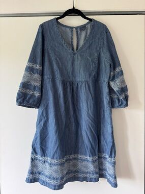 J Jill Denim Embroidered Dress 🎠